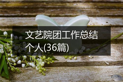 文艺院团工作总结个人(36篇)
