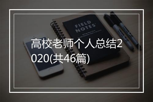 高校老师个人总结2020(共46篇)