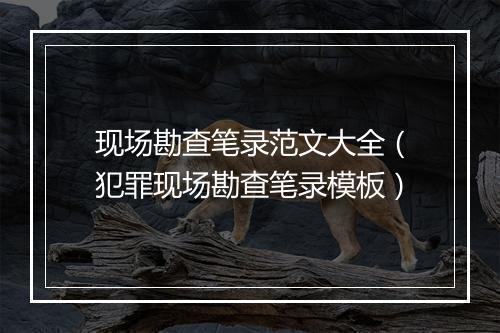 现场勘查笔录范文大全（犯罪现场勘查笔录模板）