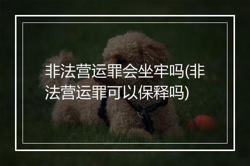 非法营运罪会坐牢吗(非法营运罪可以保释吗)
