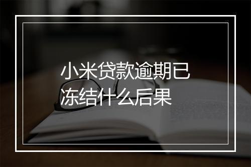 小米贷款逾期已冻结什么后果