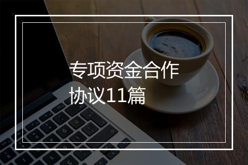 专项资金合作协议11篇