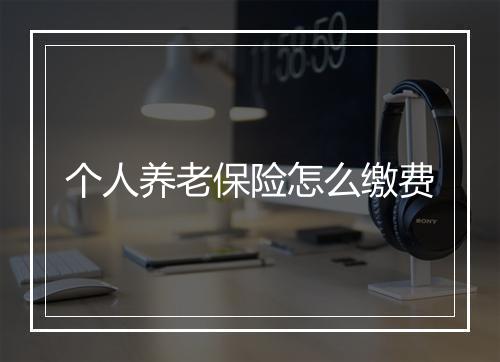 个人养老保险怎么缴费