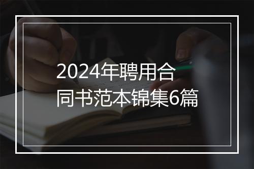 2024年聘用合同书范本锦集6篇