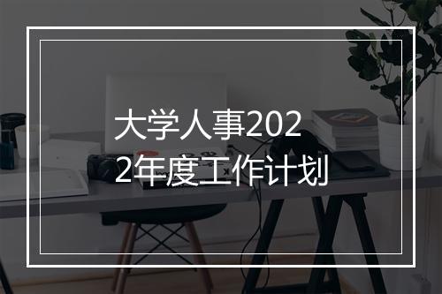 大学人事2022年度工作计划