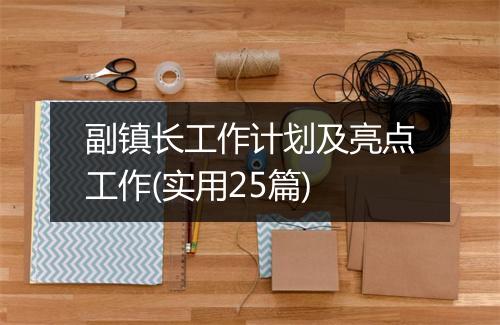 副镇长工作计划及亮点工作(实用25篇)
