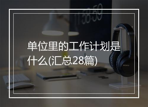 单位里的工作计划是什么(汇总28篇)