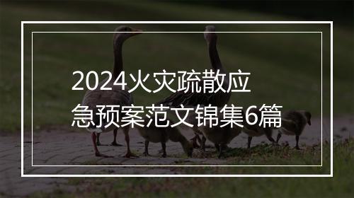 2024火灾疏散应急预案范文锦集6篇