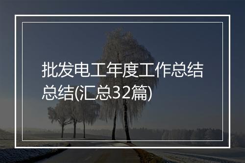 批发电工年度工作总结总结(汇总32篇)