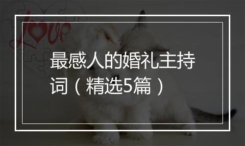 最感人的婚礼主持词（精选5篇）