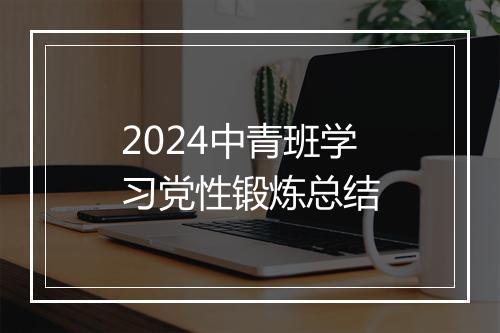 2024中青班学习党性锻炼总结
