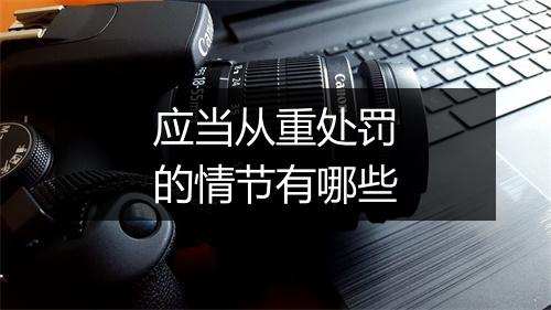 应当从重处罚的情节有哪些