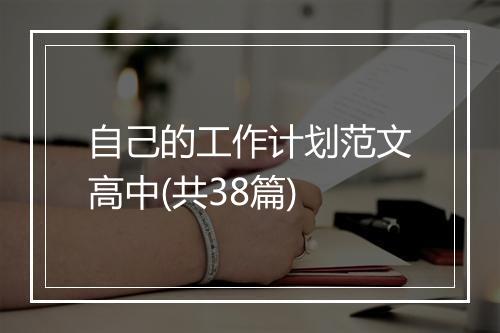 自己的工作计划范文高中(共38篇)