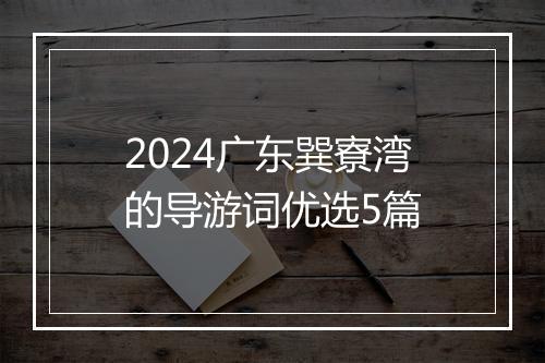 2024广东巽寮湾的导游词优选5篇