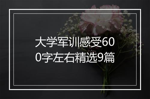 大学军训感受600字左右精选9篇