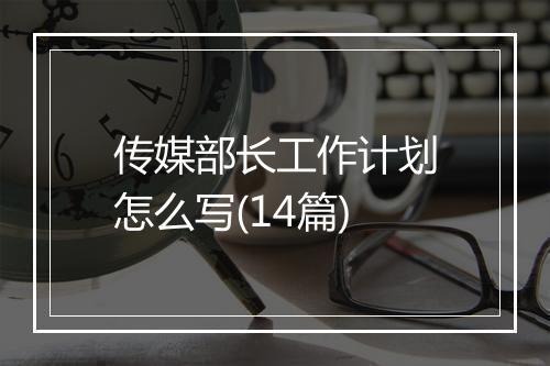 传媒部长工作计划怎么写(14篇)