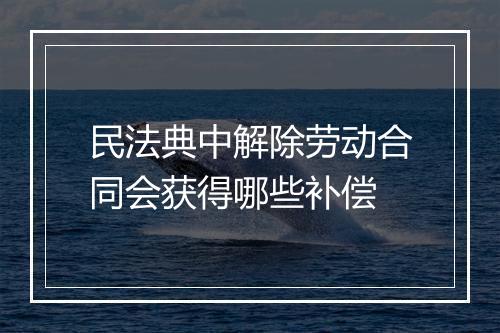 民法典中解除劳动合同会获得哪些补偿