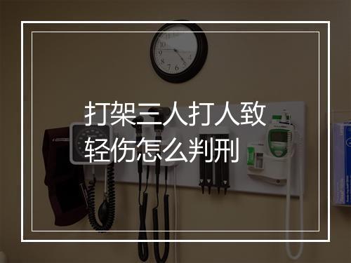 打架三人打人致轻伤怎么判刑