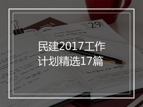 民建2017工作计划精选17篇