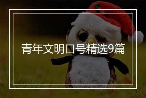 青年文明口号精选9篇