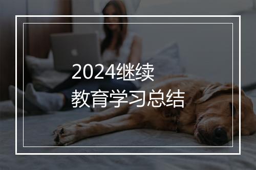 2024继续教育学习总结