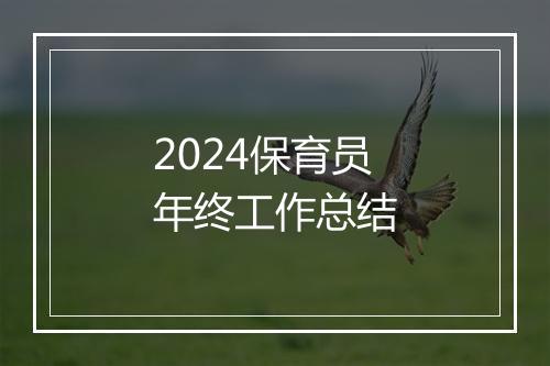 2024保育员年终工作总结