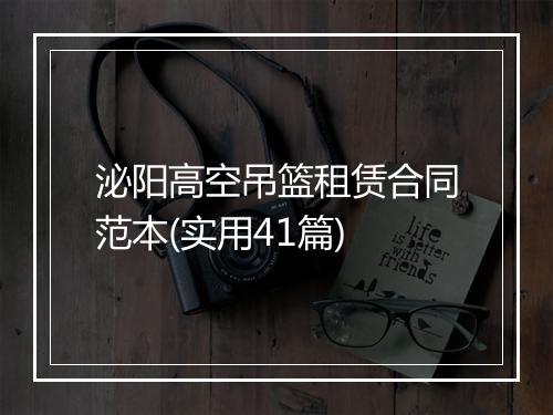 泌阳高空吊篮租赁合同范本(实用41篇)