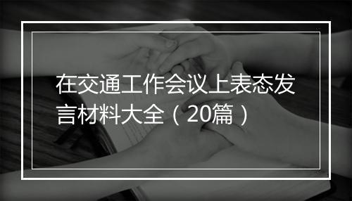 在交通工作会议上表态发言材料大全（20篇）