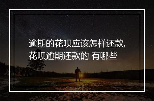 逾期的花呗应该怎样还款,花呗逾期还款的 有哪些