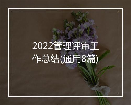 2022管理评审工作总结(通用8篇)