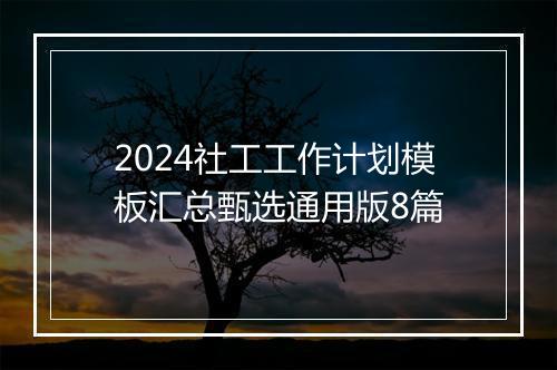 2024社工工作计划模板汇总甄选通用版8篇