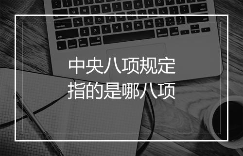 中央八项规定指的是哪八项