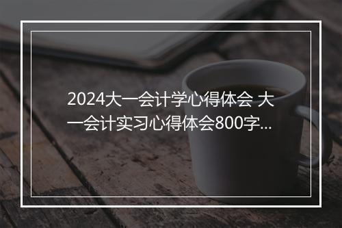 2024大一会计学心得体会 大一会计实习心得体会800字优选合集10篇