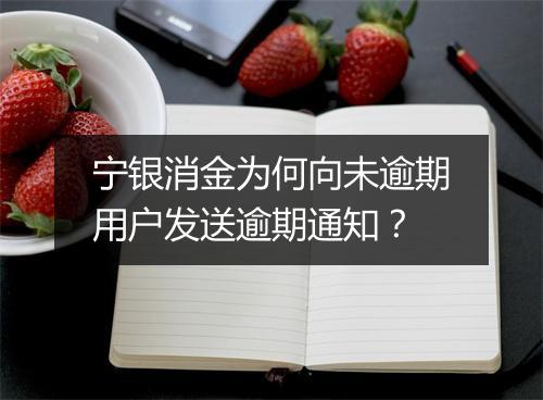 宁银消金为何向未逾期用户发送逾期通知？
