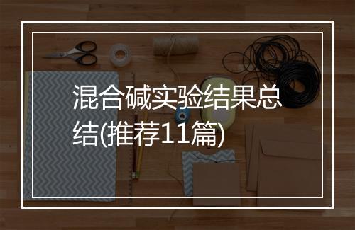 混合碱实验结果总结(推荐11篇)