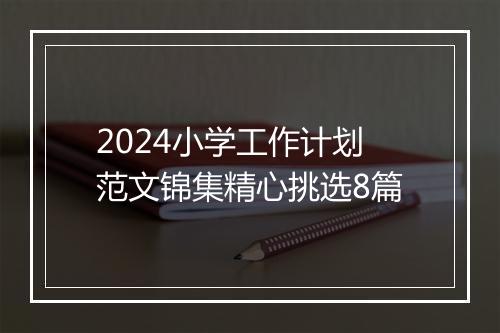 2024小学工作计划范文锦集精心挑选8篇