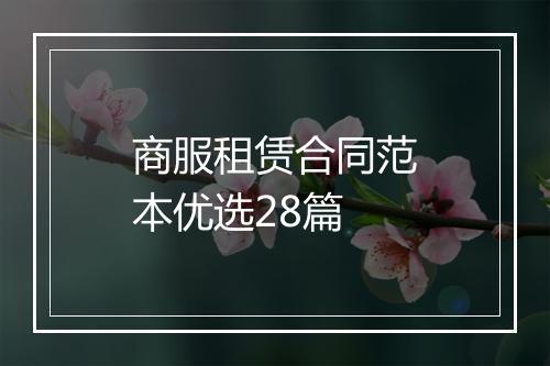 商服租赁合同范本优选28篇