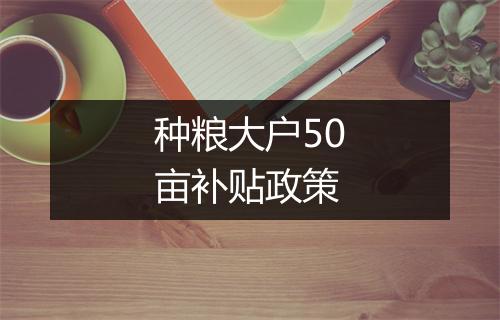 种粮大户50亩补贴政策