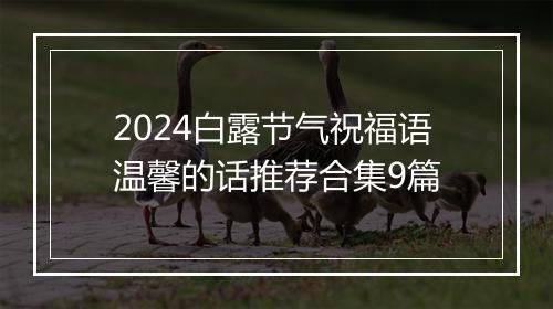 2024白露节气祝福语温馨的话推荐合集9篇