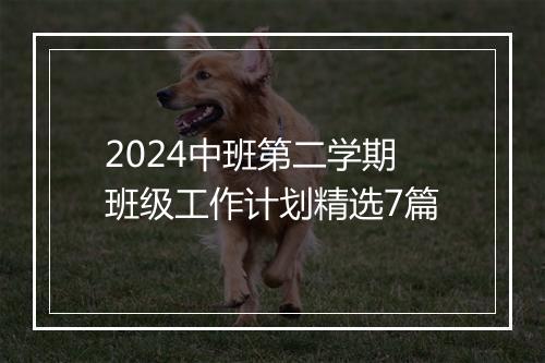 2024中班第二学期班级工作计划精选7篇