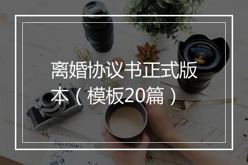 离婚协议书正式版本（模板20篇）