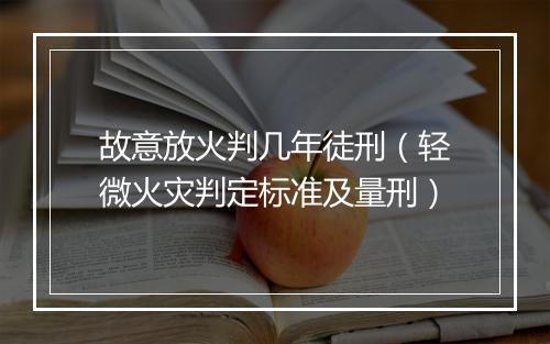 故意放火判几年徒刑（轻微火灾判定标准及量刑）