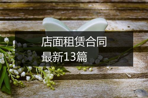 店面租赁合同最新13篇