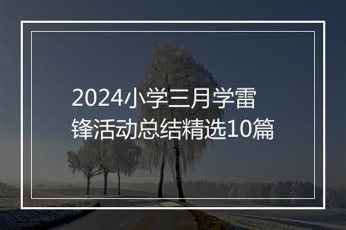 2024小学三月学雷锋活动总结精选10篇