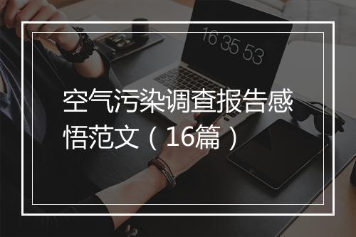 空气污染调查报告感悟范文（16篇）