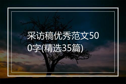 采访稿优秀范文500字(精选35篇)