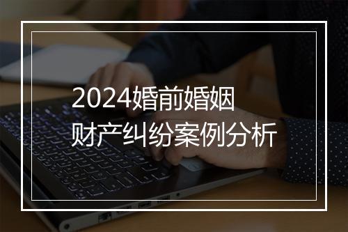 2024婚前婚姻财产纠纷案例分析