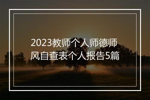 2023教师个人师德师风自查表个人报告5篇
