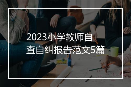 2023小学教师自查自纠报告范文5篇