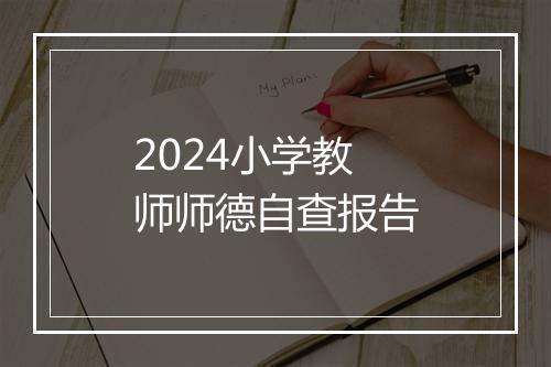 2024小学教师师德自查报告